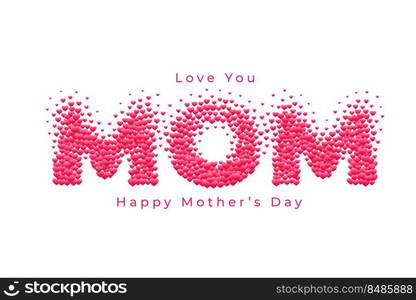 attractive mother’s day greeting in hearts particle style