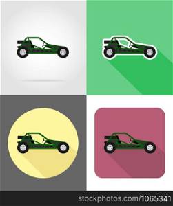 atv car buggy off roads flat icons vector illustration isolated on background