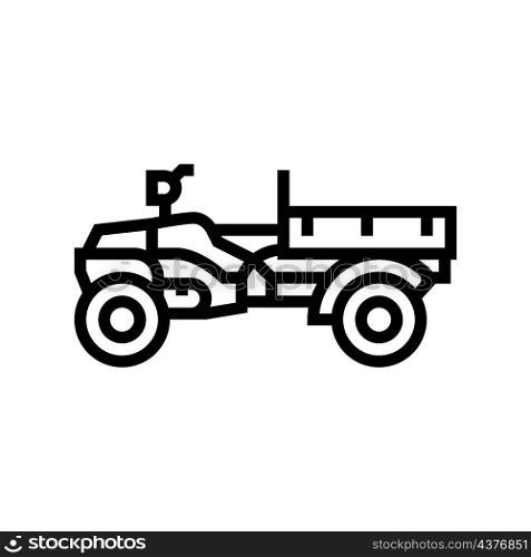 atv farm transport line icon vector. atv farm transport sign. isolated contour symbol black illustration. atv farm transport line icon vector illustration