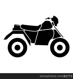 ATV motorcycle on four wheels it is black icon . Simple style .. ATV motorcycle on four wheels it is black icon .
