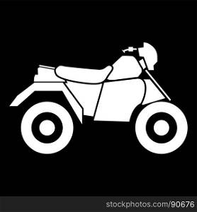 ATV motorcycle on four wheels it is white icon .. ATV motorcycle on four wheels it is white icon . Flat style .