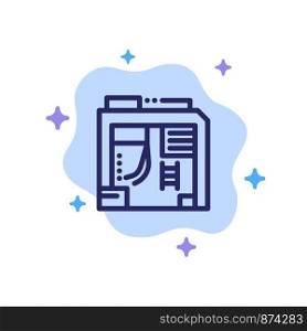 Atx, Box, Case, Computer Blue Icon on Abstract Cloud Background
