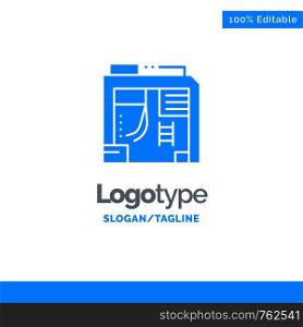 Atx, Box, Case, Computer Blue Solid Logo Template. Place for Tagline