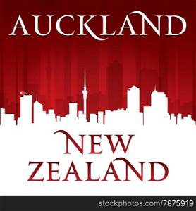 Auckland New Zealand city skyline silhouette. Vector illustration