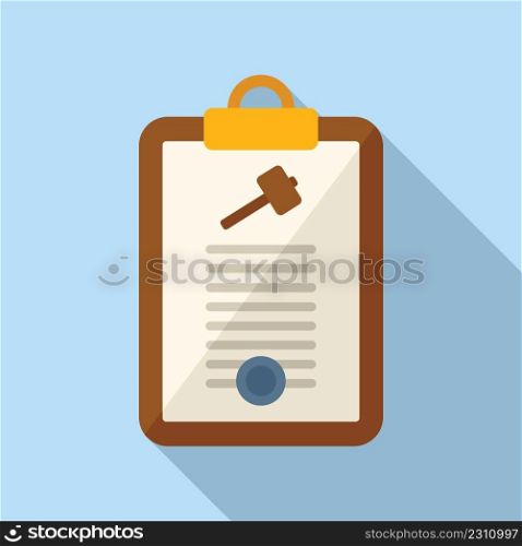 Auction clipboard icon flat vector. Judge process. Buy sell. Auction clipboard icon flat vector. Judge process