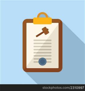 Auction clipboard icon flat vector. Judge process. Buy sell. Auction clipboard icon flat vector. Judge process