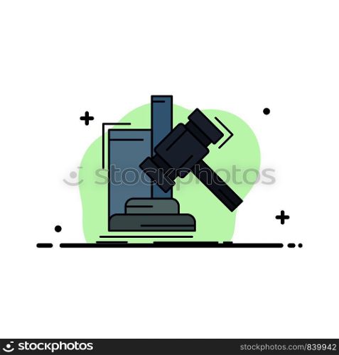 Auction, gavel, hammer, judgement, law Flat Color Icon Vector
