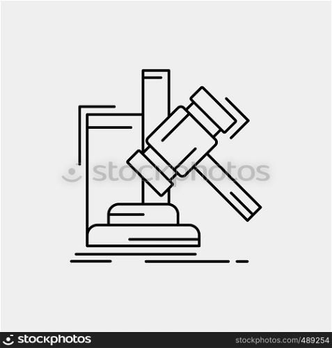 Auction, gavel, hammer, judgement, law Line Icon. Vector isolated illustration. Vector EPS10 Abstract Template background