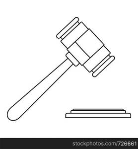 Auction gavel icon. Outline illustration of auction gavel vector icon for web. Auction gavel icon, outline style