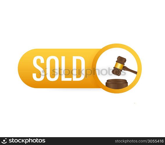 Auction hammer icon. Flat style design. Vector stock illustration. Auction hammer icon. Flat style design. Vector stock illustration.