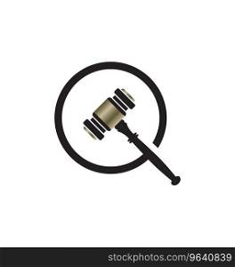 Auction hammer icon judge sign Royalty Free Vector Image