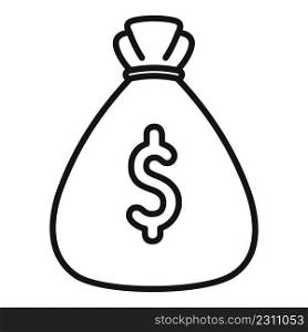Auction money bag icon outline vector. Price buy. Process finance. Auction money bag icon outline vector. Price buy