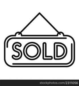 Auction sold icon outline vector. Price sell. Mobile tag. Auction sold icon outline vector. Price sell