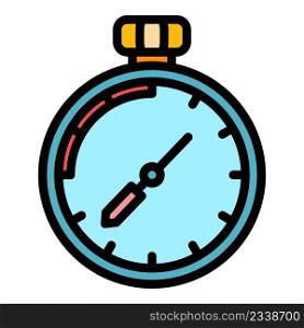 Auction stopwatch icon. Outline auction stopwatch vector icon color flat isolated. Auction stopwatch icon color outline vector