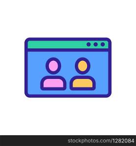Audience browser icon vector. Thin line sign. Isolated contour symbol illustration. Audience browser icon vector. Isolated contour symbol illustration