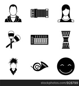 Audience icons set. Simple set of 9 audience vector icons for web isolated on white background. Audience icons set, simple style