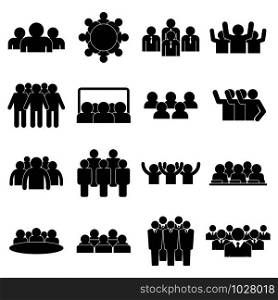 Audience icons set. Simple set of audience vector icons for web design on white background. Audience icons set, simple style