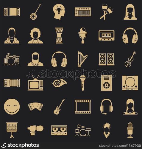 Audience icons set. Simple style of 36 audience vector icons for web for any design. Audience icons set, simple style