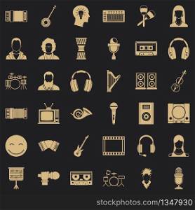 Audience icons set. Simple style of 36 audience vector icons for web for any design. Audience icons set, simple style