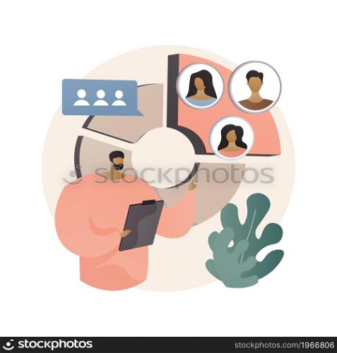 Audience segmentation abstract concept vector illustration. Customer segmentation, digital marketing tool, target audience collection, targeted message, digital ad campaign abstract metaphor.. Audience segmentation abstract concept vector illustration.