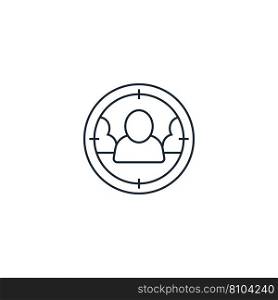 Audience targeting creative icon line Royalty Free Vector
