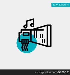 Audio, Blaster, Device, Hardware, Music turquoise highlight circle point Vector icon