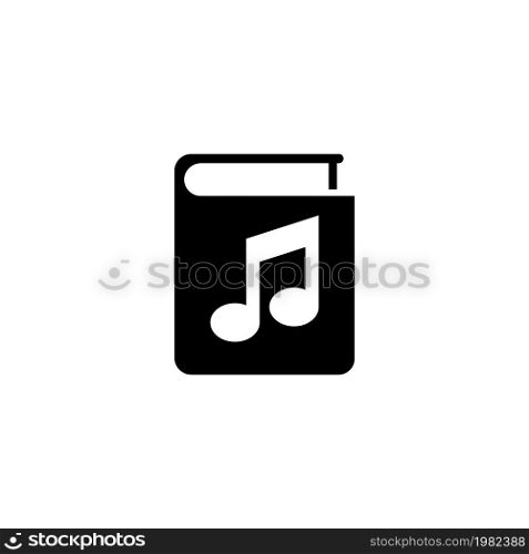 Audio Book, Ebook. Flat Vector Icon illustration. Simple black symbol on white background. Audio Book, Ebook sign design template for web and mobile UI element. Audio Book, Ebook Flat Vector Icon