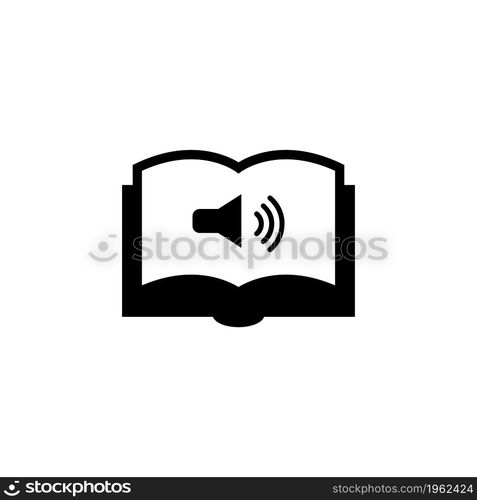 Audio Book. Flat Vector Icon. Simple black symbol on white background. Audio Book Flat Vector Icon