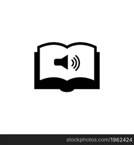 Audio Book. Flat Vector Icon. Simple black symbol on white background. Audio Book Flat Vector Icon
