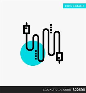 Audio, Cable, Cables, Communication turquoise highlight circle point Vector icon