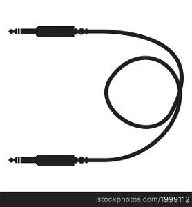 audio cable icon on white background. audio plug for connection sound equipment. plug wire sign. flat style.