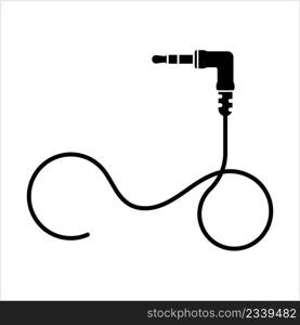 Audio Cable Icon, Plug Wire Vector Art Illustration