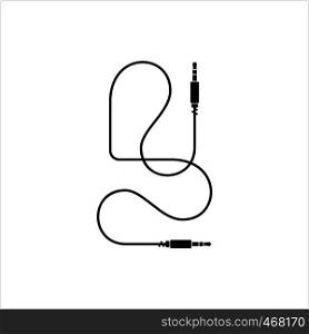 Audio Cable Icon, Plug Wire Vector Art Illustration