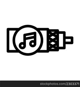 audio cable line icon vector. audio cable sign. isolated contour symbol black illustration. audio cable line icon vector illustration