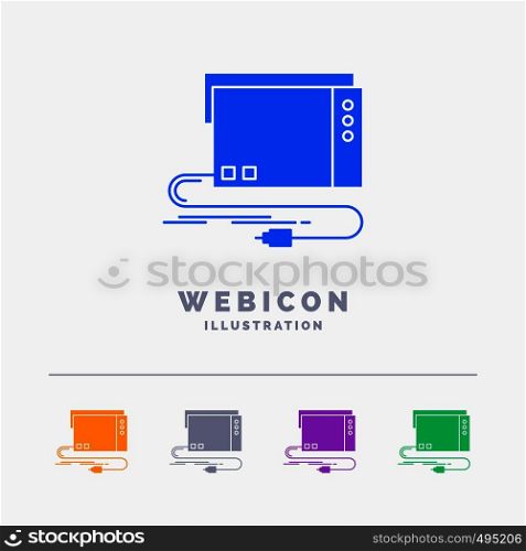 audio, card, external, interface, sound 5 Color Glyph Web Icon Template isolated on white. Vector illustration. Vector EPS10 Abstract Template background