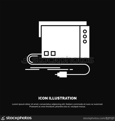 audio, card, external, interface, sound Icon. glyph vector symbol for UI and UX, website or mobile application. Vector EPS10 Abstract Template background