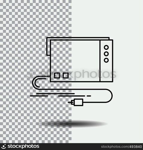 audio, card, external, interface, sound Line Icon on Transparent Background. Black Icon Vector Illustration. Vector EPS10 Abstract Template background