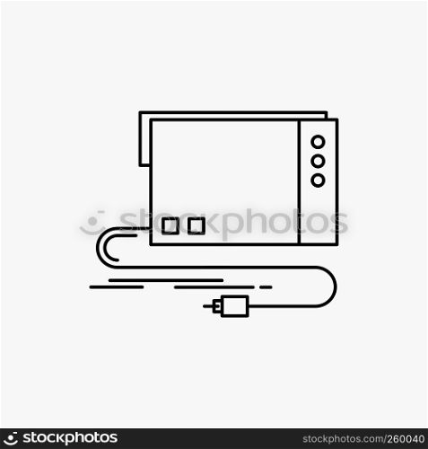 audio, card, external, interface, sound Line Icon. Vector isolated illustration