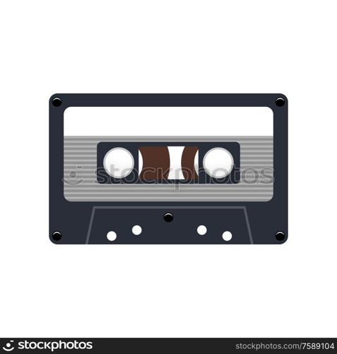 Audio cassette tape on the white background. Vector illustration