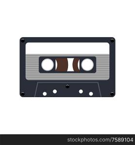 Audio cassette tape on the white background. Vector illustration