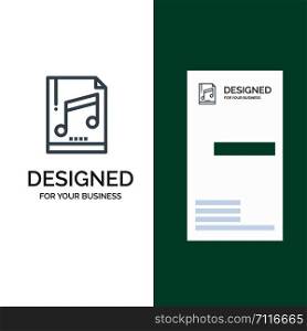 Audio, Computer, File, Mp3, Sample Grey Logo Design and Business Card Template