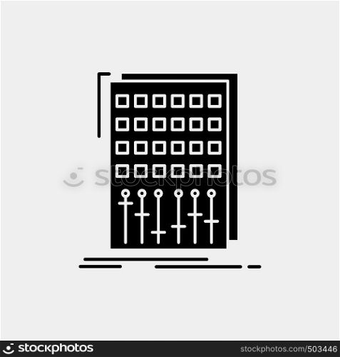 Audio, control, mix, mixer, studio Glyph Icon. Vector isolated illustration. Vector EPS10 Abstract Template background