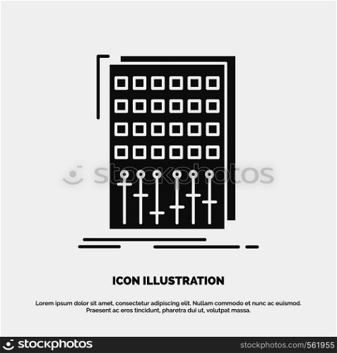 Audio, control, mix, mixer, studio Icon. glyph vector gray symbol for UI and UX, website or mobile application. Vector EPS10 Abstract Template background