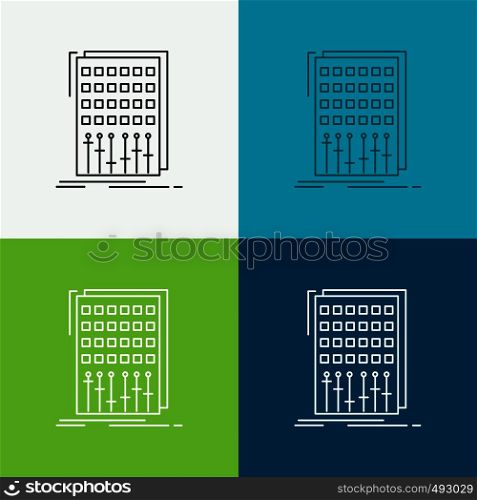 Audio, control, mix, mixer, studio Icon Over Various Background. Line style design, designed for web and app. Eps 10 vector illustration. Vector EPS10 Abstract Template background