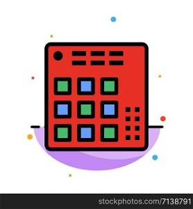 Audio, Controller, Dj, Live, Mixer Abstract Flat Color Icon Template