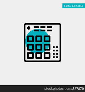 Audio, Controller, Dj, Live, Mixer turquoise highlight circle point Vector icon