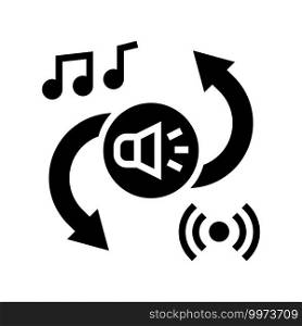 audio converter glyph icon vector. audio converter sign. isolated contour symbol black illustration. audio converter glyph icon vector illustration
