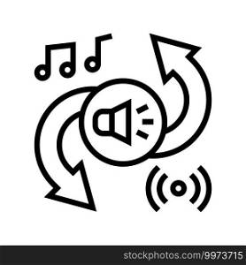 audio converter line icon vector. audio converter sign. isolated contour symbol black illustration. audio converter line icon vector illustration