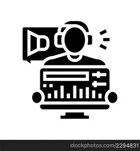 audio editor glyph icon vector. audio editor sign. isolated contour symbol black illustration. audio editor glyph icon vector illustration