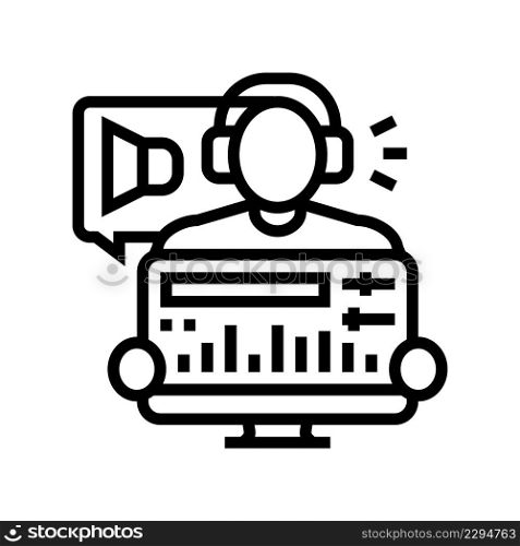 audio editor line icon vector. audio editor sign. isolated contour symbol black illustration. audio editor line icon vector illustration